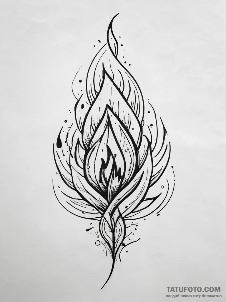 Tattoo sketch fire, artistic tattoo sketch, m... - эскиз тату (№1757435932_0, 09.09.2025 16:38) — Tatufoto.com