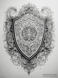 Tattoo sketch shield, artistic tattoo sketch,... - эскиз тату (№1757436716_0, 09.09.2025 16:51) — Tatufoto.com