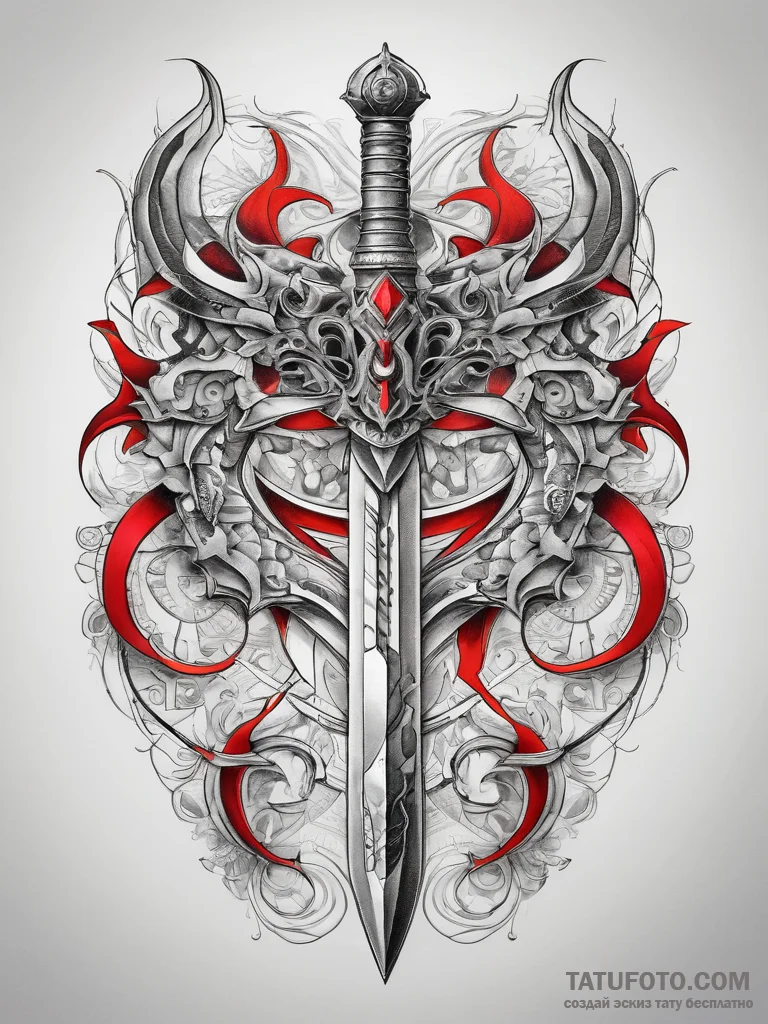 Tattoo sketch узор в виде оружия, tattoo sket... - эскиз тату (№1757436922_0, 09.09.2025 16:55) — Tatufoto.com