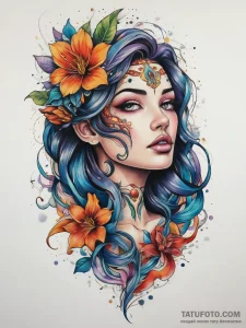 Tattoo sketch cosmic life, artistic tattoo sk... - эскиз тату (№1757437116_0, 09.09.2025 16:58) — Tatufoto.com
