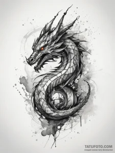 Tattoo sketch геометрический дракон, tattoo s... - эскиз тату (№1757439653_0, 09.09.2025 17:40) — Tatufoto.com