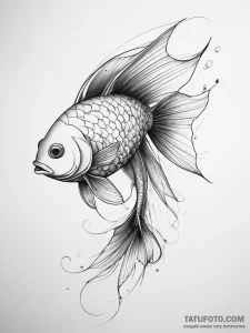 Tattoo sketch cosmic fish, concept art for ta... - эскиз тату (№1757441218_0, 09.09.2025 18:06) — Tatufoto.com