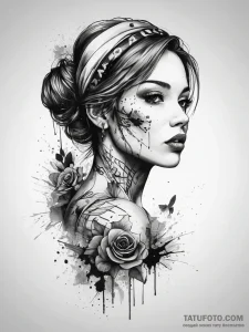 Tattoo sketch trash polka надпись - эскиз тату (№1757442594_0, 09.09.2025 18:29) — Tatufoto.com