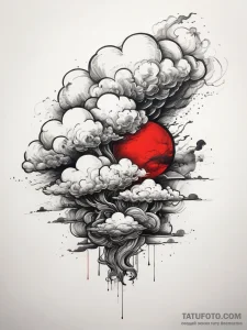 Tattoo sketch irezumi облака, concept art for... - эскиз тату (№1757442981_0, 09.09.2025 18:36) — Tatufoto.com