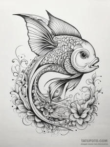 Tattoo sketch new school рыба, tattoo flash s... - эскиз тату (№1757443373_0, 09.09.2025 18:42) — Tatufoto.com