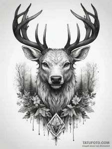 Tattoo sketch spirit of the forest - эскиз тату (№1757443567_0, 09.09.2025 18:46) — Tatufoto.com