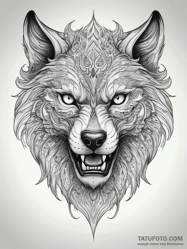 Tattoo sketch werewolf, tattoo drawing outlin... - эскиз тату (№1757444158_0, 09.09.2025 18:55) — Tatufoto.com