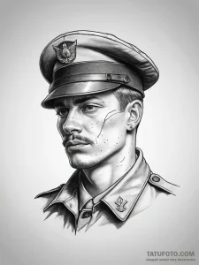 Tattoo sketch wwii soldier, tattoo line art,... - эскиз тату (№1757445906_0, 09.09.2025 19:25) — Tatufoto.com