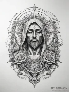 Tattoo sketch holy narrative - эскиз тату (№1757446099_0, 09.09.2025 19:28) — Tatufoto.com