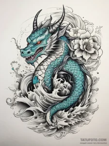 Tattoo sketch turquoise, tattoo sketch design... - эскиз тату (№1757446492_0, 09.09.2025 19:34) — Tatufoto.com