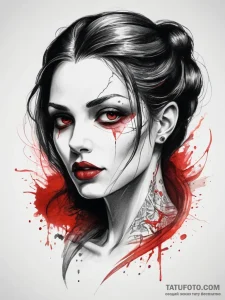 Tattoo sketch vampire, concept art for tattoo... - эскиз тату (№1757447276_0, 09.09.2025 19:47) — Tatufoto.com