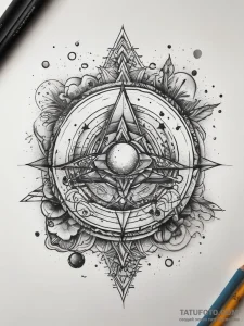 Tattoo sketch cosmic scene, tattoo flash shee... - эскиз тату (№1757451206_0, 09.09.2025 20:53) — Tatufoto.com