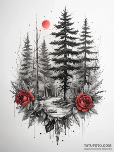Tattoo sketch forest, tattoo sketch design, o... - эскиз тату (№1757452789_0, 09.09.2025 21:19) — Tatufoto.com