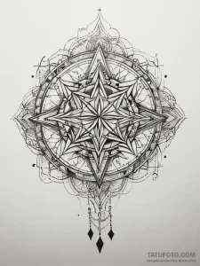 Tattoo sketch cloud with a star, artistic tat... - эскиз тату (№1757452992_0, 09.09.2025 21:23) — Tatufoto.com