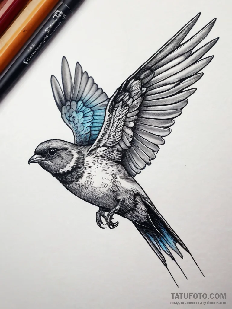 Tattoo sketch chimney swift, tattoo drawing o... - эскиз тату (№1757453780_0, 09.09.2025 21:36) — Tatufoto.com