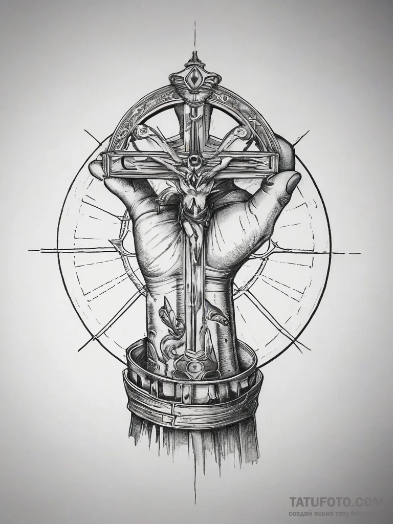 Tattoo sketch hands with a map, artistic tatt... - эскиз тату (№1757456559_0, 09.09.2025 22:22) — Tatufoto.com