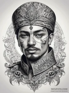 Tattoo sketch soldier with a portrait, artist... - эскиз тату (№1757457341_0, 09.09.2025 22:35) — Tatufoto.com