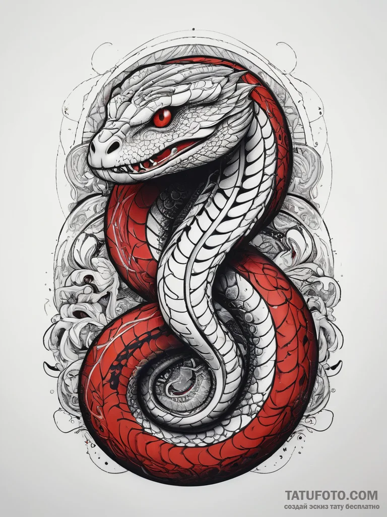 Tattoo sketch king cobra, artistic tattoo ske... - эскиз тату (№1757461142_0, 09.09.2025 23:39) — Tatufoto.com