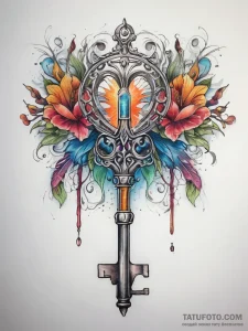Tattoo sketch hands with a key, artistic tatt... - эскиз тату (№1757461347_0, 09.09.2025 23:42) — Tatufoto.com