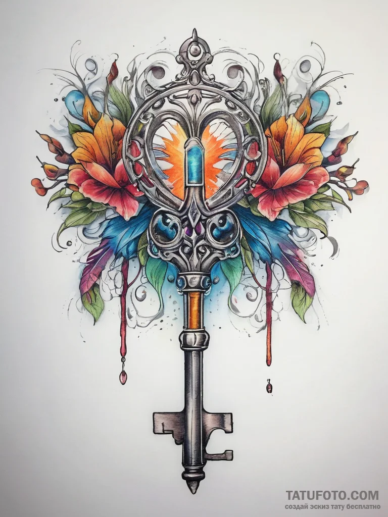 Tattoo sketch hands with a key, artistic tatt... - эскиз тату (№1757461347_0, 09.09.2025 23:42) — Tatufoto.com