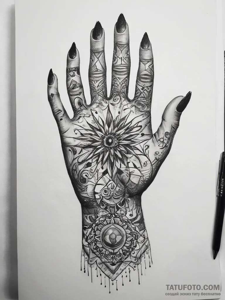 Tattoo sketch hands with a soul - эскиз тату (№1757461540_0, 09.09.2025 23:45) — Tatufoto.com