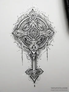 Tattoo sketch othala rune with a key - эскиз тату (№1757461739_0, 09.09.2025 23:48) — Tatufoto.com