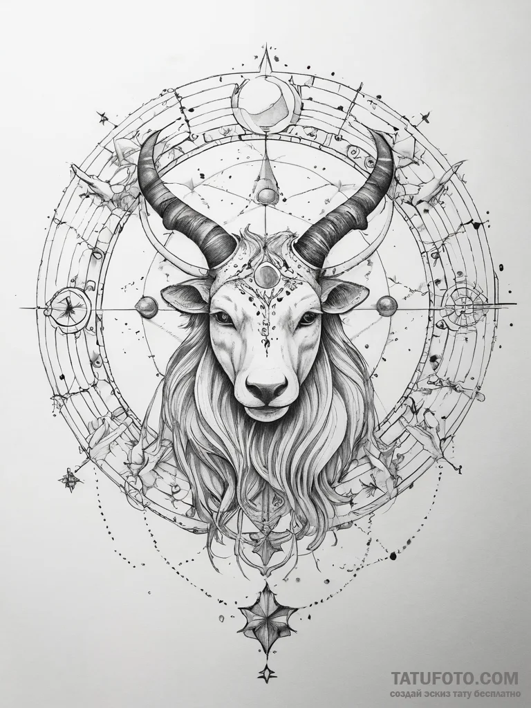 Tattoo sketch constellation zodiac - эскиз тату (№1757462130_0, 09.09.2025 23:55) — Tatufoto.com