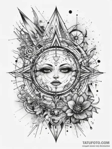 Tattoo sketch cosmic essence, tattoo flash sh... - эскиз тату (№1757462338_0, 09.09.2025 23:58) — Tatufoto.com