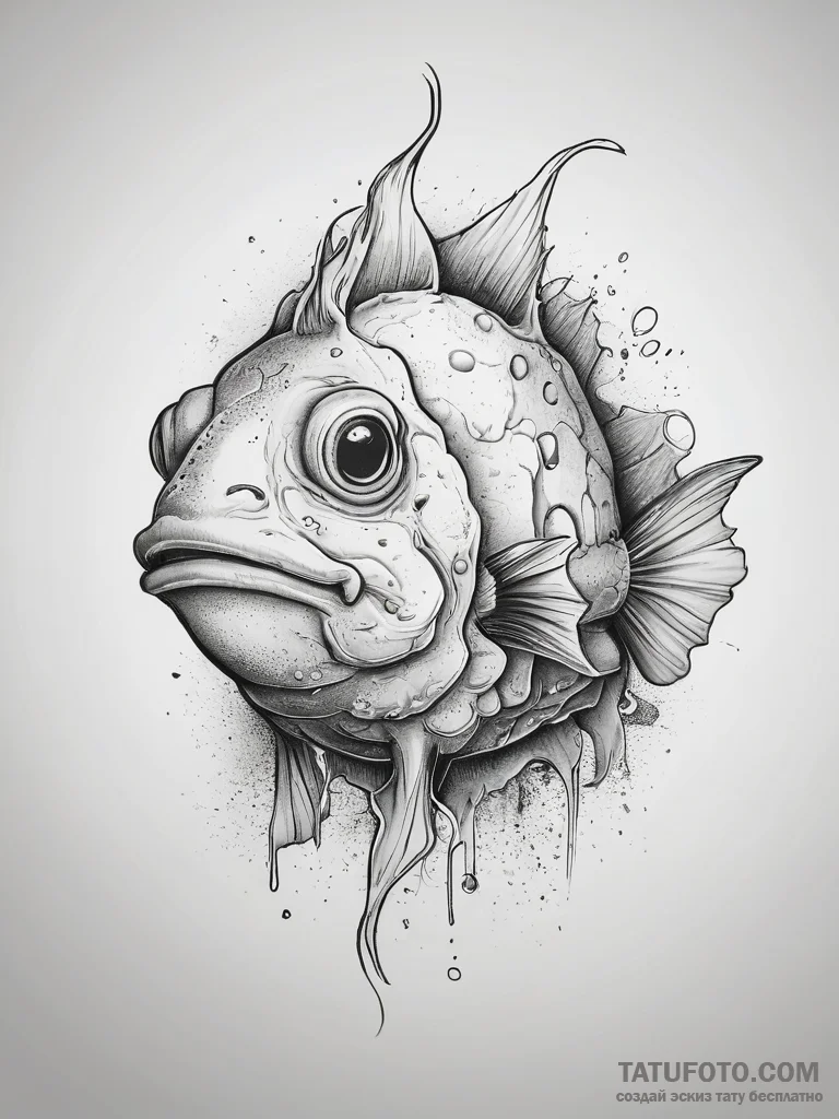 Tattoo sketch frogfish, tattoo flash sheet de... - эскиз тату (№1757463348_0, 10.09.2025 00:15) — Tatufoto.com