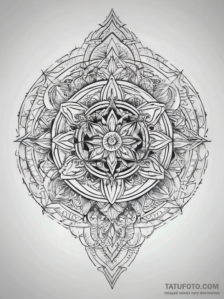 Tattoo sketch blessed art, ink illustration f... - эскиз тату (№1757464139_0, 10.09.2025 00:28) — Tatufoto.com