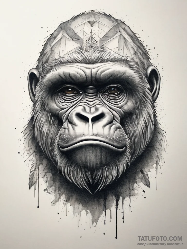 Tattoo sketch gorilla, artistic tattoo sketch... - эскиз тату (№1757467309_0, 10.09.2025 01:21) — Tatufoto.com