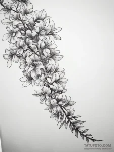 Tattoo sketch wisteria, tattoo line art, fine... - эскиз тату (№1757469663_0, 10.09.2025 02:01) — Tatufoto.com