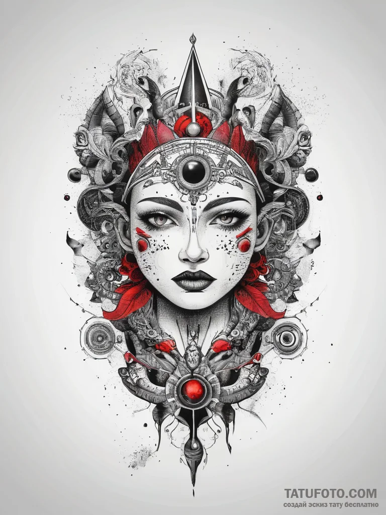 Tattoo sketch cosmic myth, ink illustration f... - эскиз тату (№1757469858_0, 10.09.2025 02:04) — Tatufoto.com