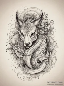 Tattoo sketch graceful fawn tattoo, tattoo fl... - эскиз тату (№1757470049_0, 10.09.2025 02:07) — Tatufoto.com