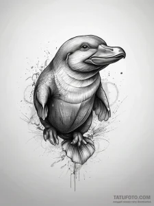 Tattoo sketch platypus, ink illustration for... - эскиз тату (№1757470632_0, 10.09.2025 02:17) — Tatufoto.com