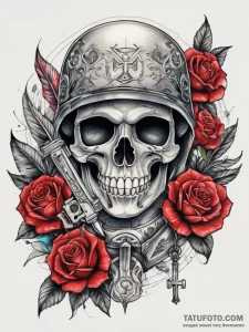 Tattoo sketch soldier with a key, concept art... - эскиз тату (№1757507904_0, 10.09.2025 12:38) — Tatufoto.com