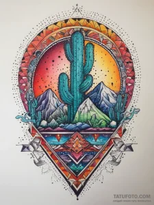 Tattoo sketch desert, tattoo line art, vibran... - эскиз тату (№1757508489_0, 10.09.2025 12:48) — Tatufoto.com