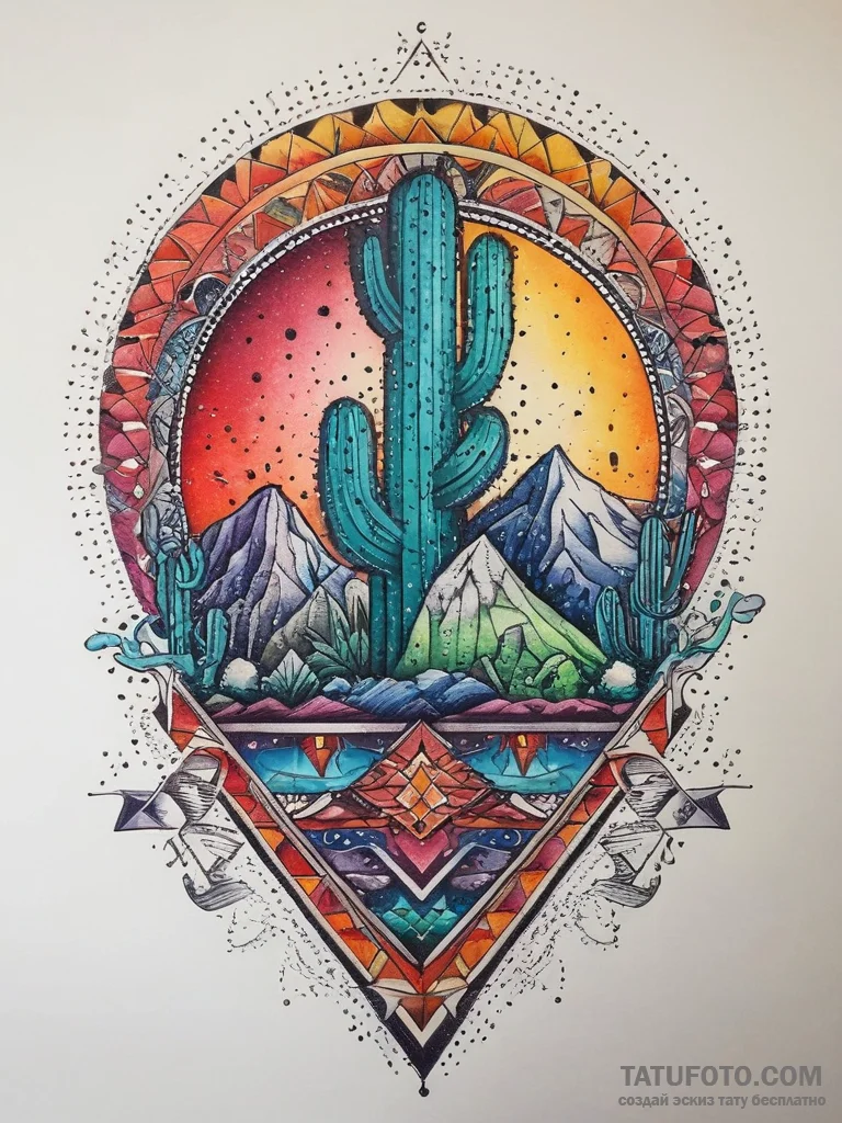 Tattoo sketch desert, tattoo line art, vibran... - эскиз тату (№1757508489_0, 10.09.2025 12:48) — Tatufoto.com