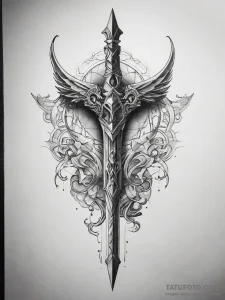 Tattoo sketch odin's spear gungnir - эскиз тату (№1757509071_0, 10.09.2025 12:57) — Tatufoto.com