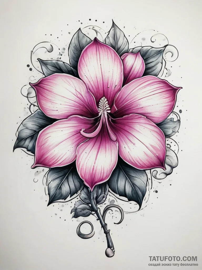 Tattoo sketch cyclamen, ink illustration for... - эскиз тату (№1757510832_0, 10.09.2025 13:27) — Tatufoto.com