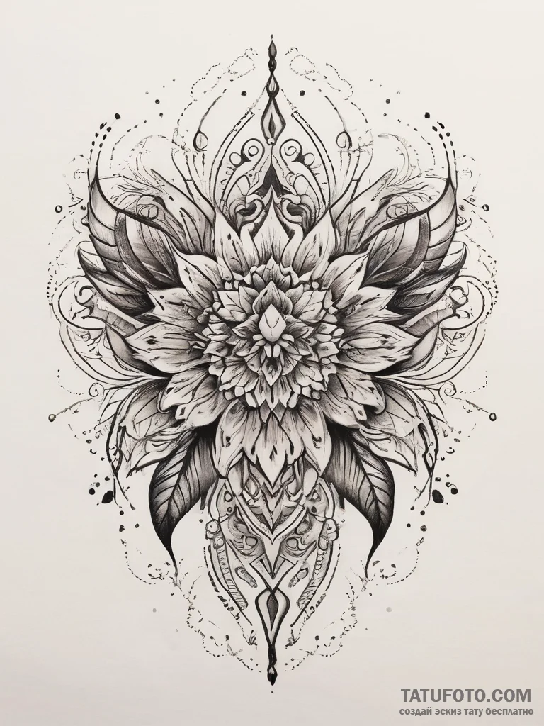 Tattoo sketch palette with a design, artistic... - эскиз тату (№1757511807_0, 10.09.2025 13:43) — Tatufoto.com