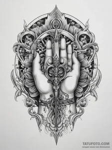 Tattoo sketch hands with a scissors, tattoo f... - эскиз тату (№1757513990_0, 10.09.2025 14:19) — Tatufoto.com