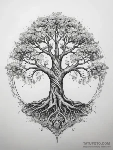 Tattoo sketch yggdrasil tree - эскиз тату (№1757514183_0, 10.09.2025 14:23) — Tatufoto.com