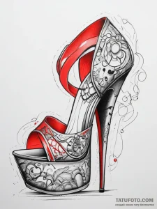 Tattoo sketch high heel tattoo, tattoo flash... - эскиз тату (№1757514376_0, 10.09.2025 14:26) — Tatufoto.com