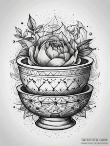 Tattoo sketch mixer with a bowl, tattoo flash... - эскиз тату (№1757515180_0, 10.09.2025 14:39) — Tatufoto.com