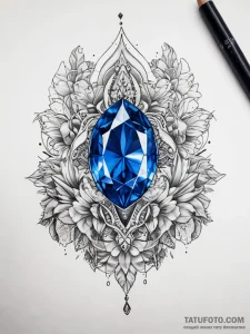 Tattoo sketch sapphire - эскиз тату (№1757516152_0, 10.09.2025 14:55) — Tatufoto.com