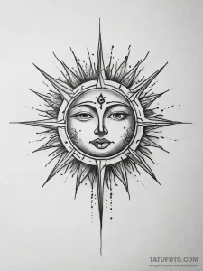 Tattoo sketch sun tattoo, tattoo line art, on... - эскиз тату (№1757516554_0, 10.09.2025 15:02) — Tatufoto.com