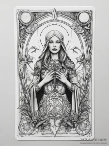Tattoo sketch tarot card hermit - эскиз тату (№1757517543_0, 10.09.2025 15:19) — Tatufoto.com