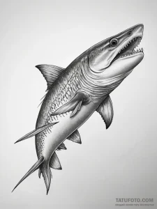 Tattoo sketch siberian sturgeon, ink illustra... - эскиз тату (№1757517738_0, 10.09.2025 15:22) — Tatufoto.com