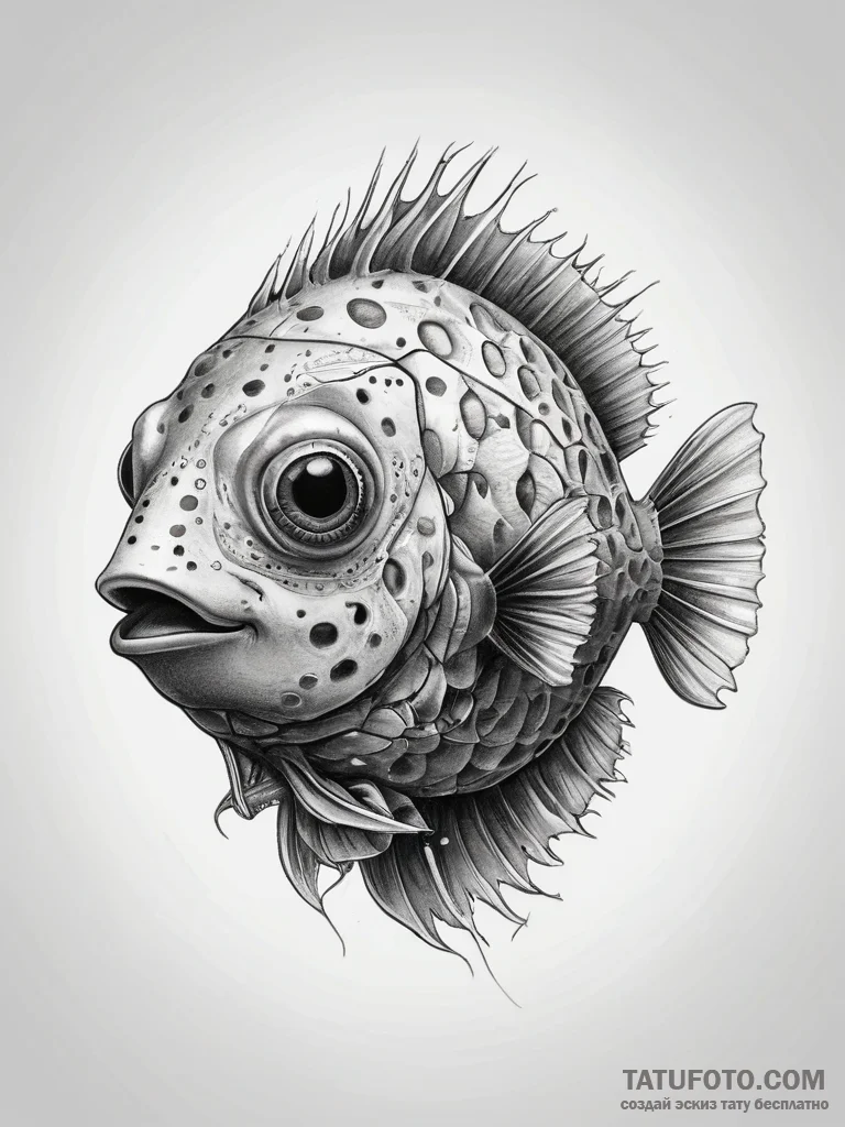 Tattoo sketch trunkfish, concept art for tatt... - эскиз тату (№1757519128_0, 10.09.2025 15:45) — Tatufoto.com
